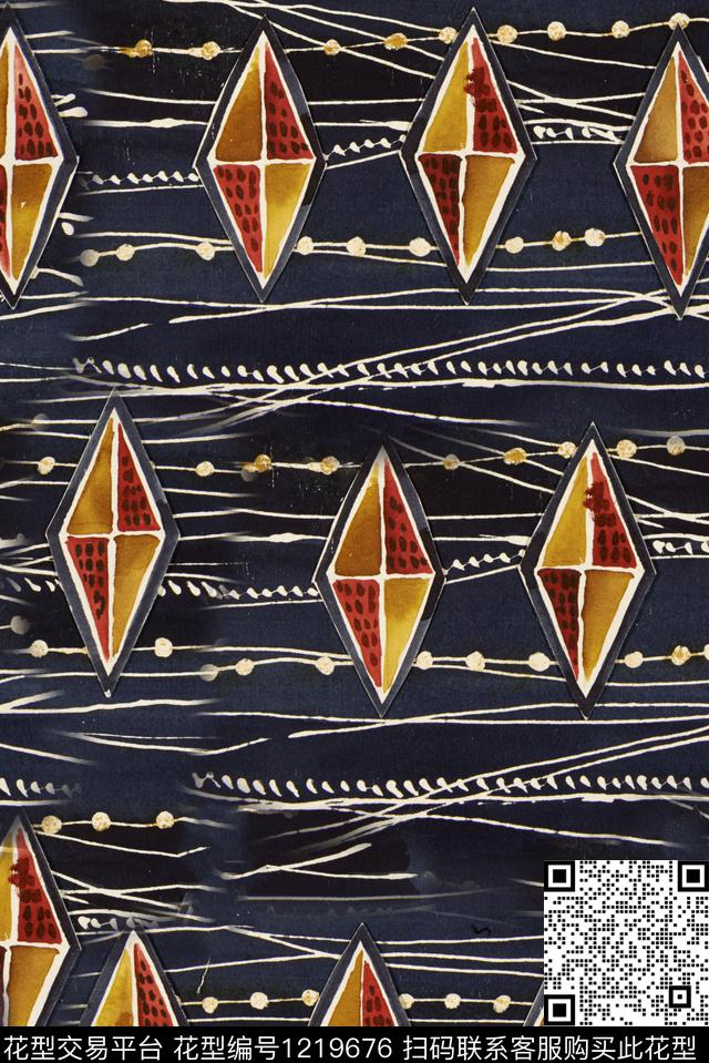 春夏华亿平台几何线条数码印花华亿平台下载（图片编号: 1219676） - 瓦栏（Walan）