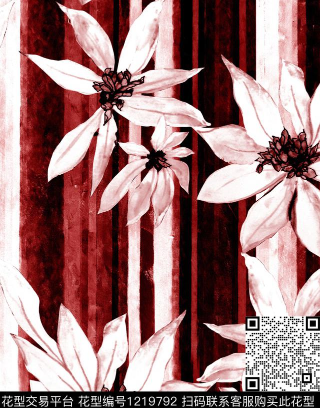 虞美人手绘花卉poppy数码印花华亿平台下载（图片编号: 1219792） - 瓦栏（Walan）