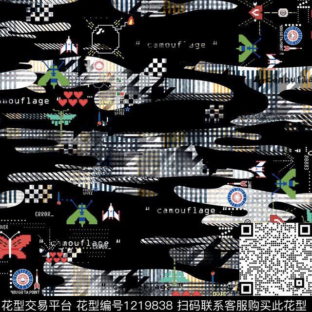 动物纹迷彩格子数码印花华亿平台下载（图片编号: 1219838） - 瓦栏（Walan）