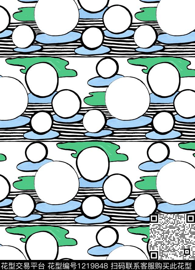 大牌风几何芙蓉花数码印花华亿平台下载（图片编号: 1219848） - 瓦栏（Walan）