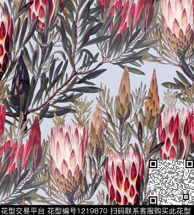 大花帝王花复古风数码印花华亿平台下载（图片编号: 1219870） - 瓦栏（Walan）