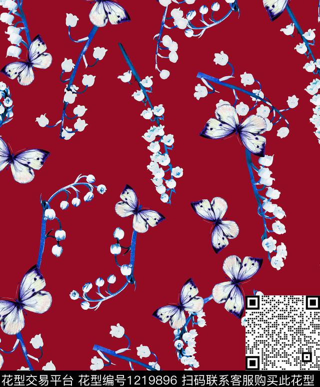 小碎花黑底花卉木棉花数码印花华亿平台下载（图片编号: 1219896） - 瓦栏（Walan）