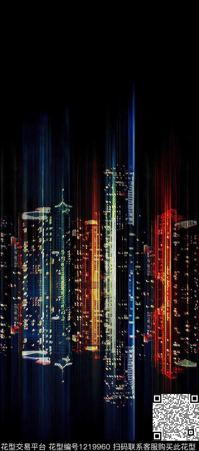 线条画数码华亿平台定位花数码印花华亿平台下载（图片编号: 1219960） - 瓦栏（Walan）