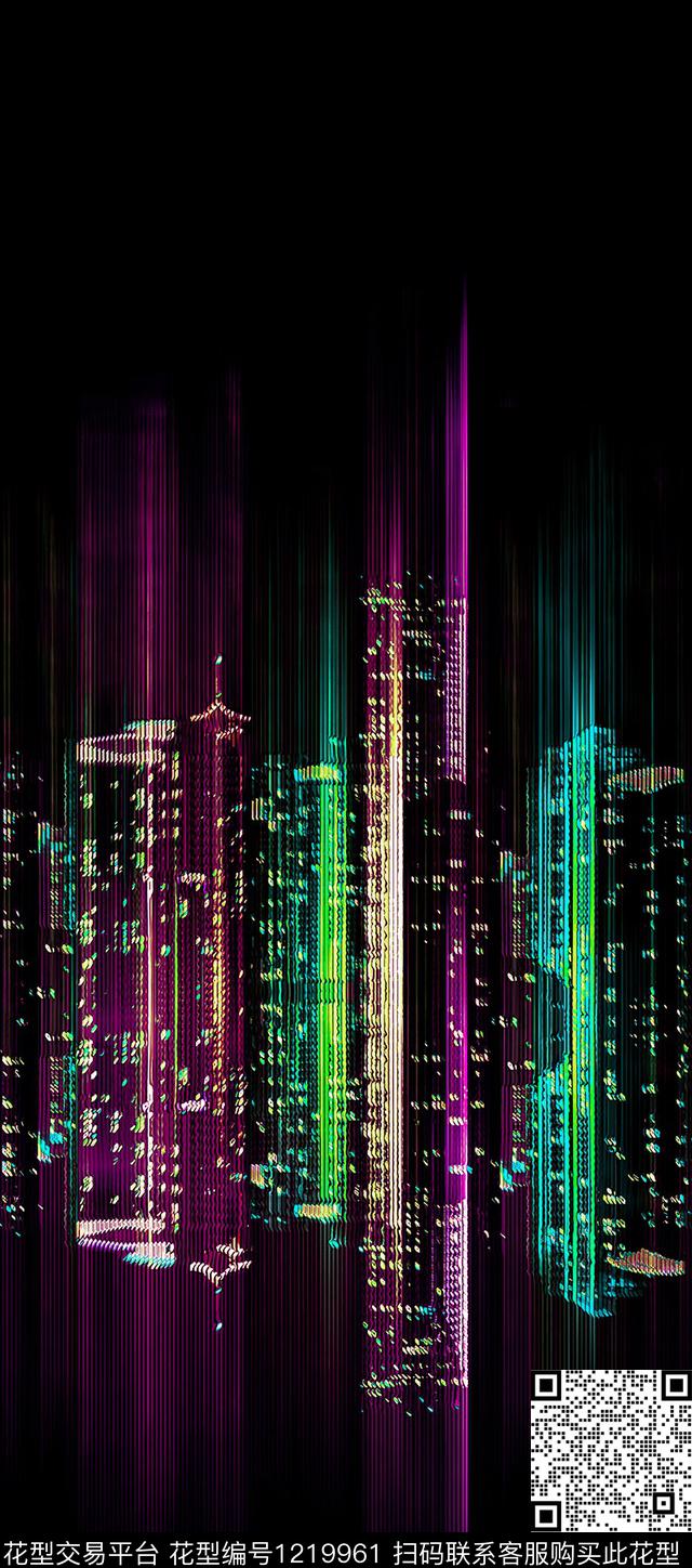 线条画数码华亿平台定位花数码印花华亿平台下载（图片编号: 1219961） - 瓦栏（Walan）