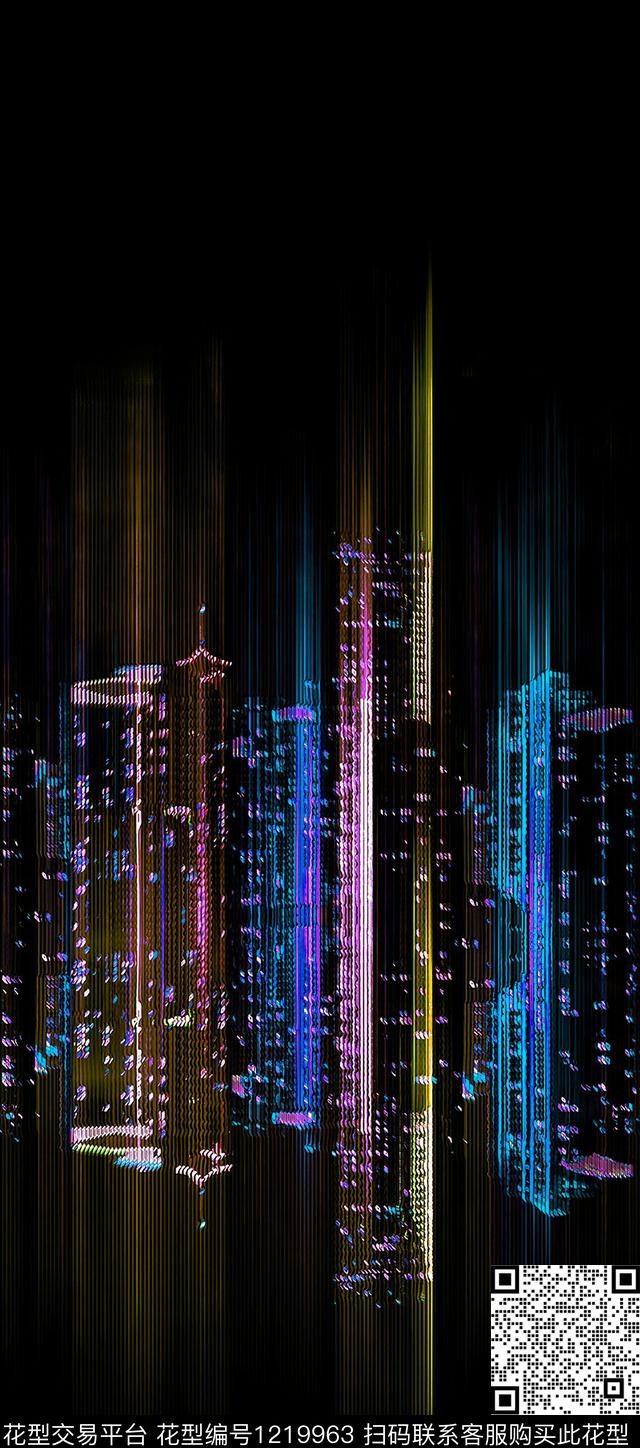 线条画数码华亿平台定位花数码印花华亿平台下载（图片编号: 1219963） - 瓦栏（Walan）