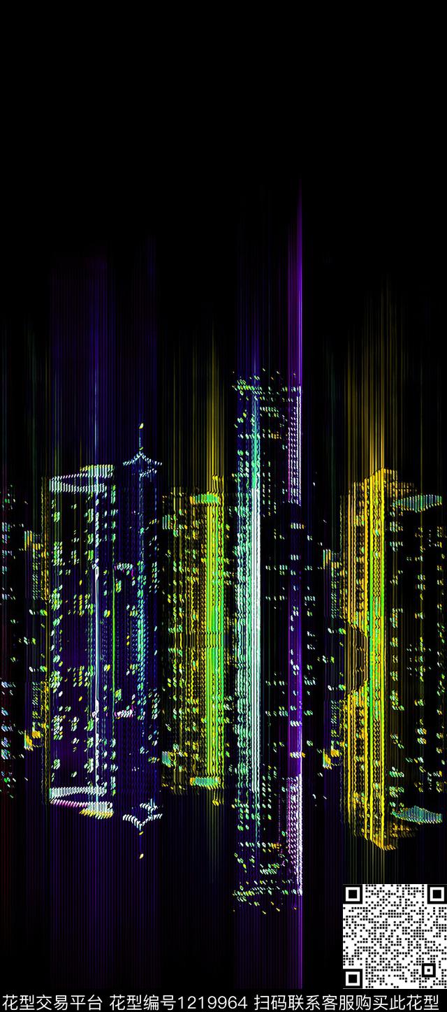 线条画数码华亿平台定位花数码印花华亿平台下载（图片编号: 1219964） - 瓦栏（Walan）