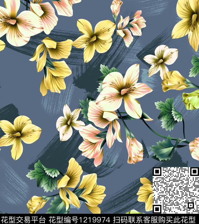 花卉小碎花数码印花华亿平台下载（图片编号: 1219974） - 瓦栏（Walan）