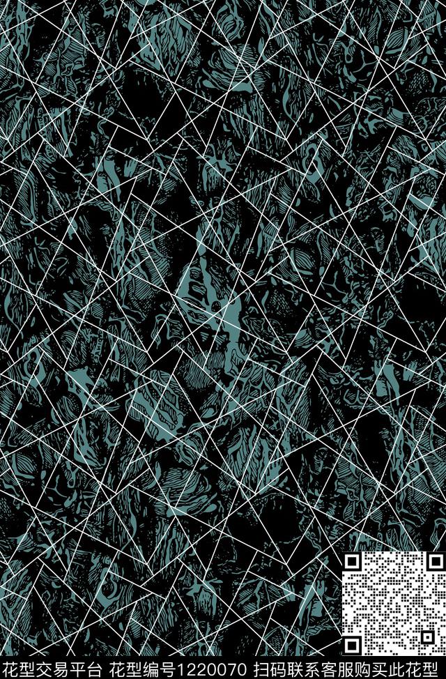 几何抽象大牌风传统印花华亿平台下载（图片编号: 1220070） - 瓦栏（Walan）