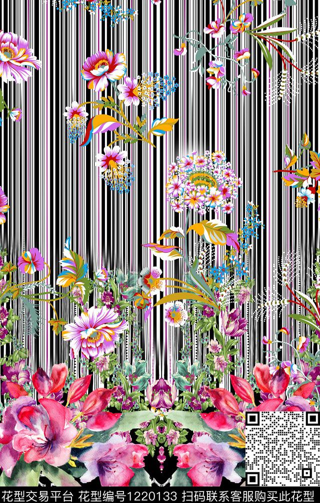定位花条纹创新数码印花华亿平台下载（图片编号: 1220133） - 瓦栏（Walan）