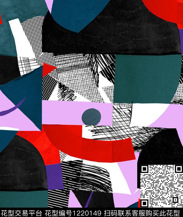 创意三角形几何数码印花华亿平台下载（图片编号: 1220149） - 瓦栏（Walan）