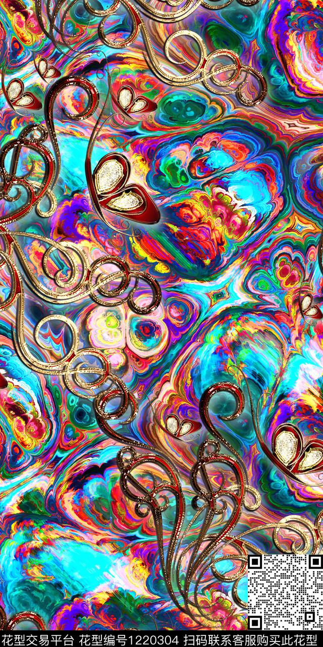 炫彩肌理3D立体数码印花华亿平台下载（图片编号: 1220304） - 瓦栏（Walan）