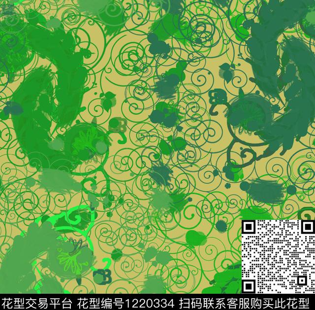 抽象镂空数码印花华亿平台下载（图片编号: 1220334） - 瓦栏（Walan）
