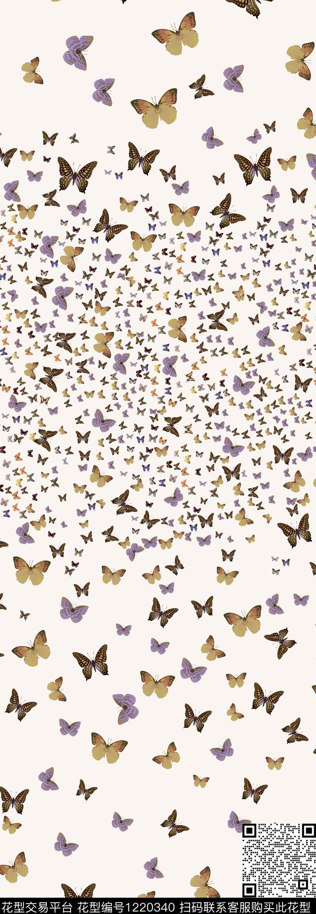 数码华亿平台鸟/昆虫蝴蝶数码印花华亿平台下载（图片编号: 1220340） - 瓦栏（Walan）