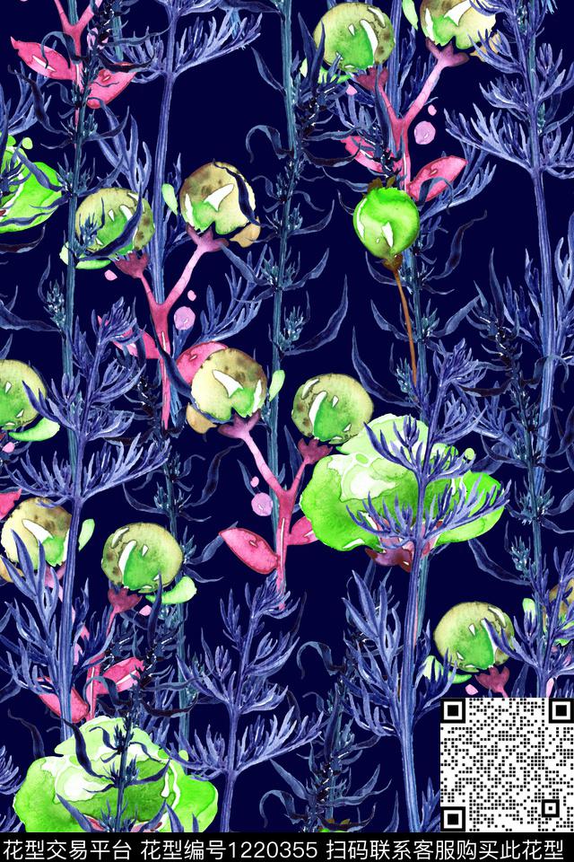 女装大花花卉数码印花华亿平台下载（图片编号: 1220355） - 瓦栏（Walan）