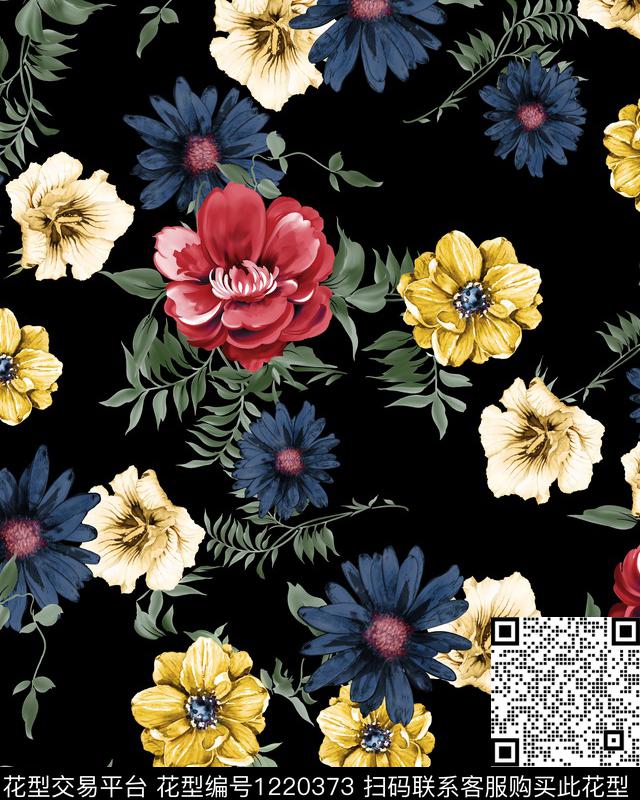 水彩花卉花卉传统华亿平台传统印花华亿平台下载（图片编号: 1220373） - 瓦栏（Walan）