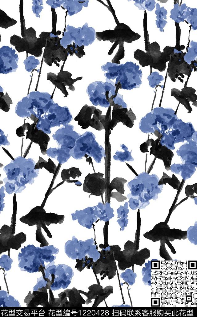 康乃馨Carnation签字笔画数码印花华亿平台下载（图片编号: 1220428） - 瓦栏（Walan）