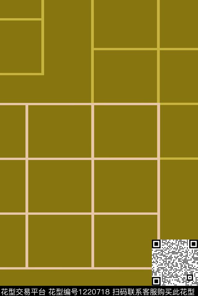 女装传统华亿平台抽象方格传统印花华亿平台下载（图片编号: 1220718） - 瓦栏（Walan）