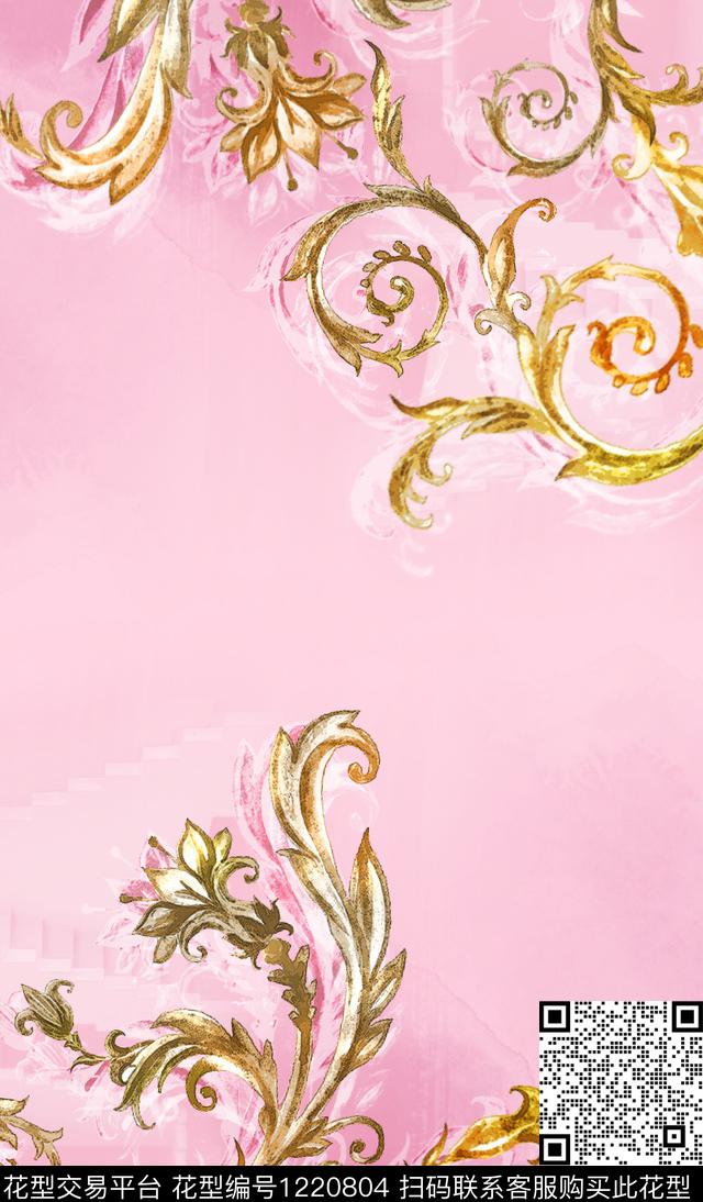 丝巾定位花民族风围巾数码印花华亿平台下载（图片编号: 1220804） - 瓦栏（Walan）