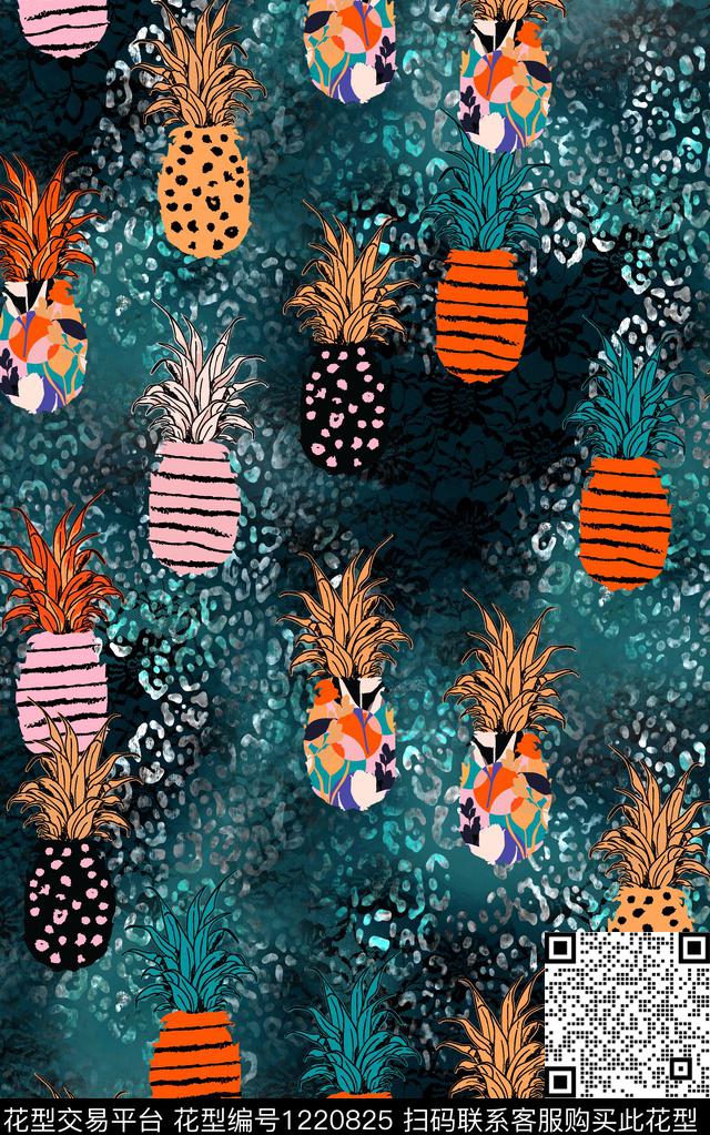 几何花卉豹纹数码印花华亿平台下载（图片编号: 1220825） - 瓦栏（Walan）