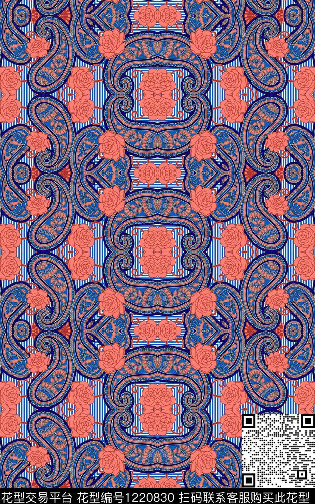 佩斯利中老年民族风数码印花华亿平台下载（图片编号: 1220830） - 瓦栏（Walan）