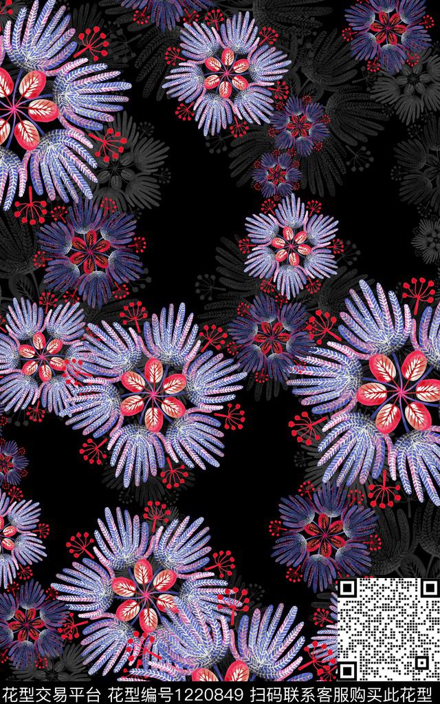 几何中老年民族风数码印花华亿平台下载（图片编号: 1220849） - 瓦栏（Walan）