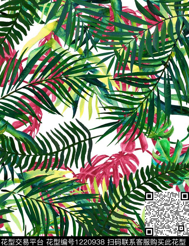 绿植树叶leavespalm数码印花华亿平台下载（图片编号: 1220938） - 瓦栏（Walan）