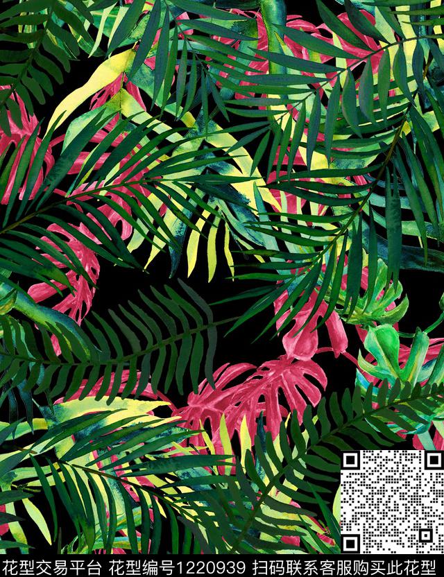 绿植树叶leavespalm数码印花华亿平台下载（图片编号: 1220939） - 瓦栏（Walan）