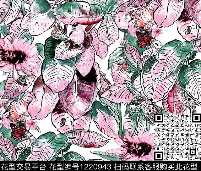 绿植树叶leavespalm数码印花华亿平台下载（图片编号: 1220943） - 瓦栏（Walan）