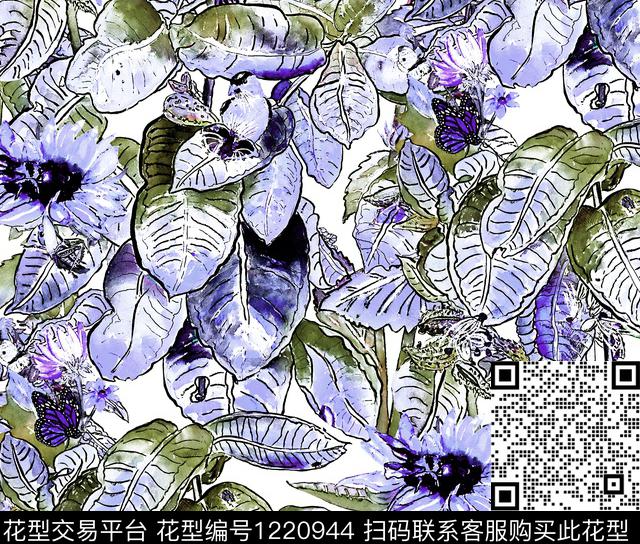 绿植树叶leavespalm数码印花华亿平台下载（图片编号: 1220944） - 瓦栏（Walan）