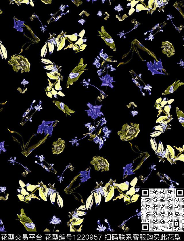 桃花小碎花樱花数码印花华亿平台下载（图片编号: 1220957） - 瓦栏（Walan）