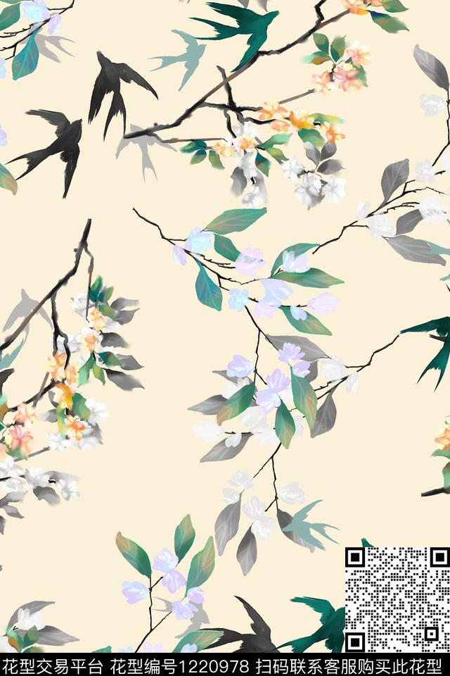 女装花卉小碎花数码印花华亿平台下载（图片编号: 1220978） - 瓦栏（Walan）