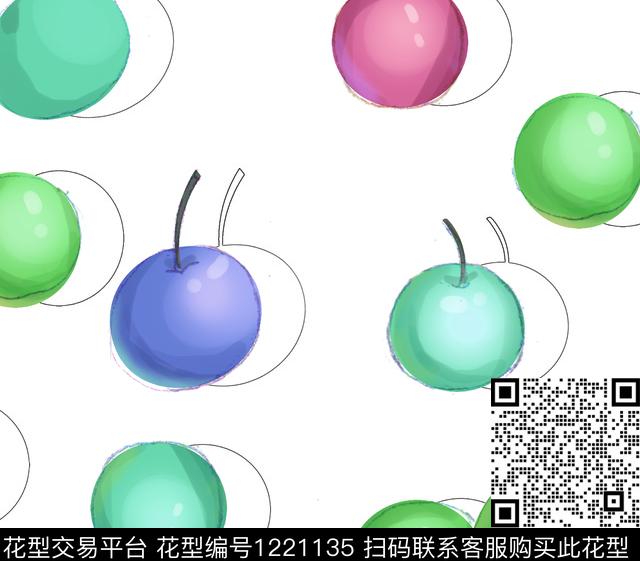 苹果水果卡通数码印花华亿平台下载（图片编号: 1221135） - 瓦栏（Walan）
