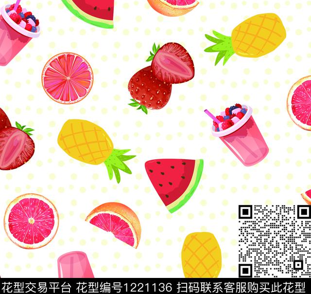 柠檬西瓜水果传统印花华亿平台下载（图片编号: 1221136） - 瓦栏（Walan）