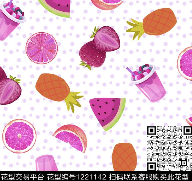 柠檬西瓜水果数码印花华亿平台下载（图片编号: 1221142） - 瓦栏（Walan）