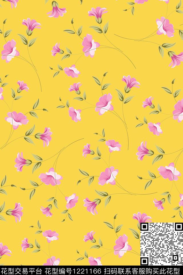 手绘水彩小碎花数码印花华亿平台下载（图片编号: 1221166） - 瓦栏（Walan）