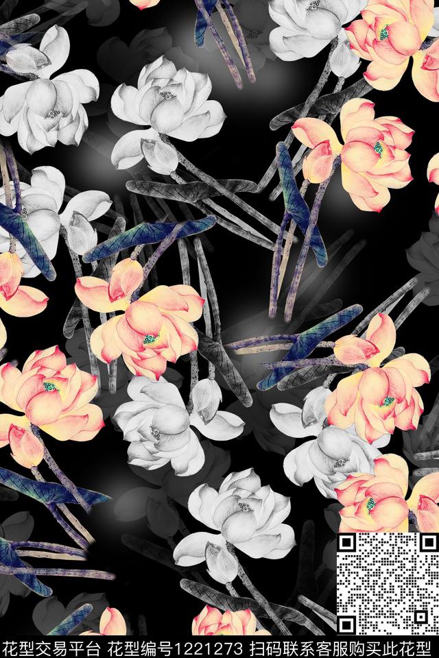 男装花卉数码印花华亿平台下载（图片编号: 1221273） - 瓦栏（Walan）