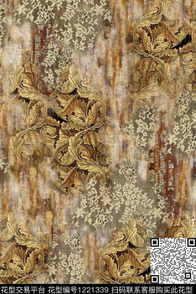 抽象复古民族风数码印花华亿平台下载（图片编号: 1221339） - 瓦栏（Walan）