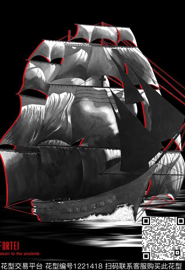 帆船定位男装印花休闲T桖卫衣数码印花华亿平台下载（图片编号: 1221418） - 瓦栏（Walan）