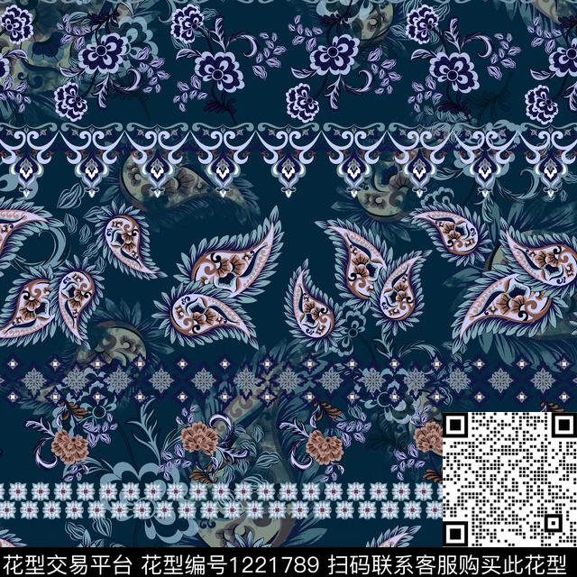 佩斯利大牌风民族风数码印花华亿平台下载（图片编号: 1221789） - 瓦栏（Walan）