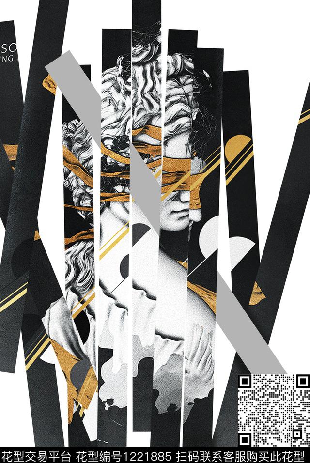 古典花纹丘比特时尚数码印花华亿平台下载（图片编号: 1221885） - 瓦栏（Walan）