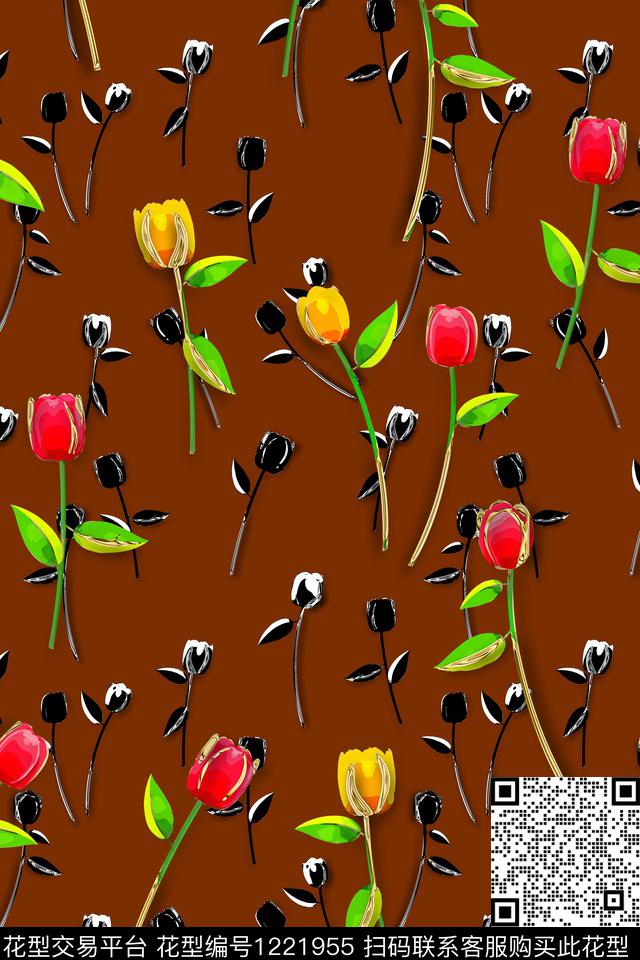 大牌风欧美小碎花数码印花华亿平台下载（图片编号: 1221955） - 瓦栏（Walan）