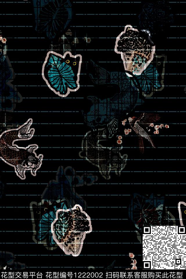 女装床品面料数码印花华亿平台下载（图片编号: 1222002） - 瓦栏（Walan）