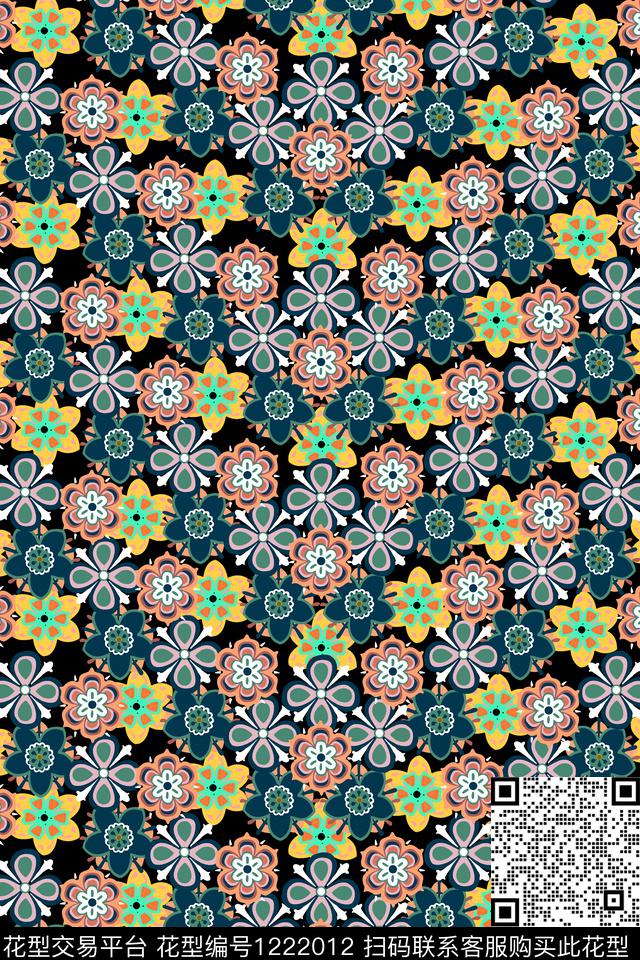 花卉印花小碎花传统印花华亿平台下载（图片编号: 1222012） - 瓦栏（Walan）