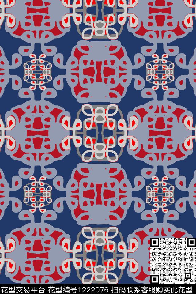 民族风图案手绘线条笔触圆圈与波点传统印花华亿平台下载（图片编号: 1222076） - 瓦栏（Walan）