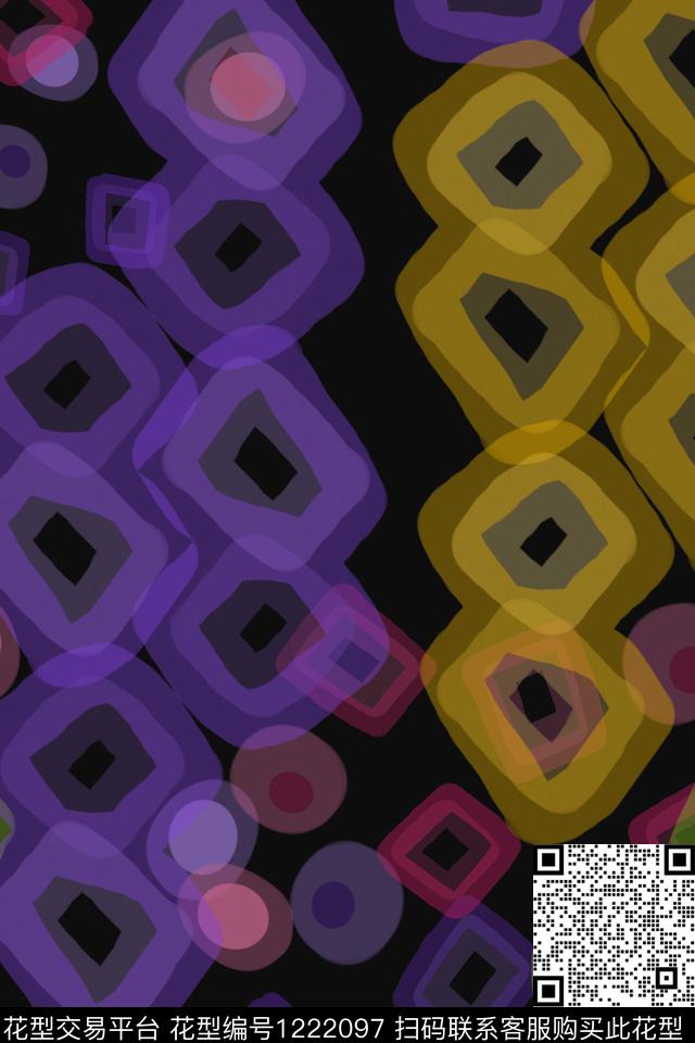 几何渐变色彩精致几何数码印花华亿平台下载（图片编号: 1222097） - 瓦栏（Walan）