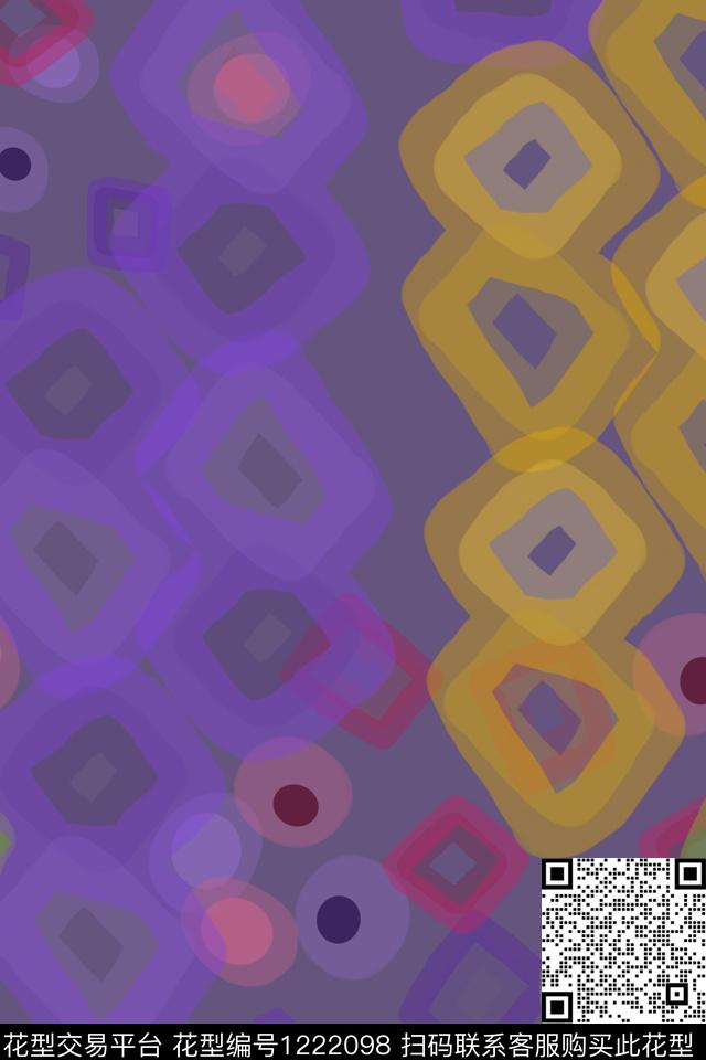 几何渐变色彩精致几何数码印花华亿平台下载（图片编号: 1222098） - 瓦栏（Walan）