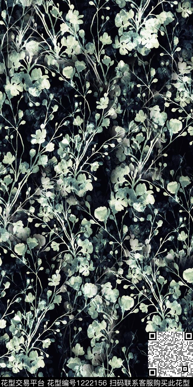 数码华亿平台花卉大牌风数码印花华亿平台下载（图片编号: 1222156） - 瓦栏（Walan）