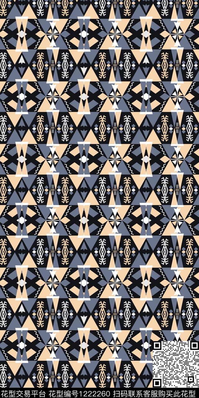 男装数码华亿平台几何数码印花华亿平台下载（图片编号: 1222260） - 瓦栏（Walan）