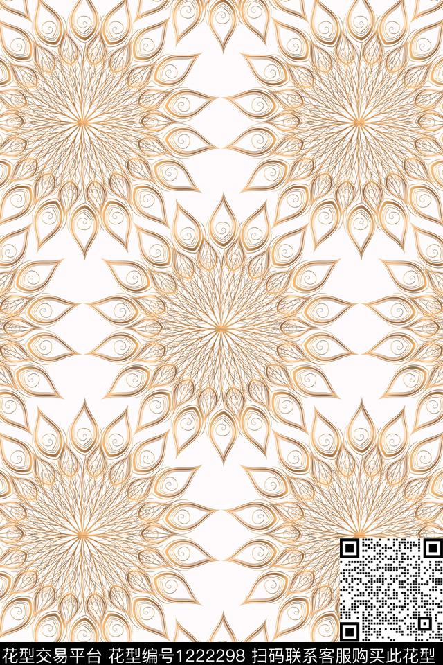 抽象几何线条数码印花华亿平台下载（图片编号: 1222298） - 瓦栏（Walan）