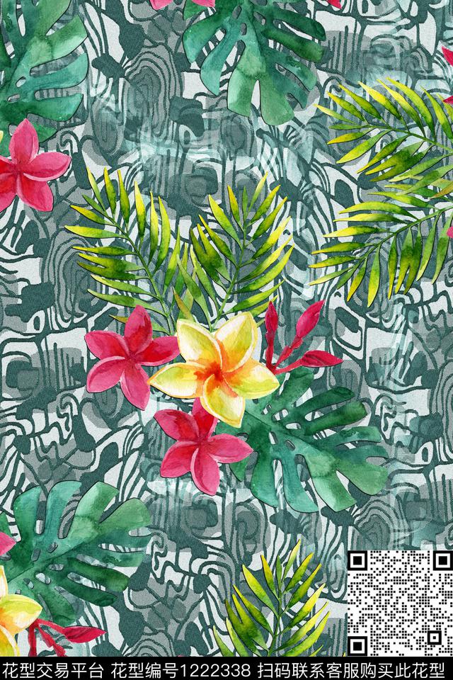 花卉大牌风小碎花数码印花华亿平台下载（图片编号: 1222338） - 瓦栏（Walan）